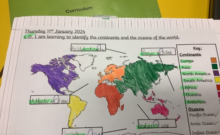7 continents and 5 oceans