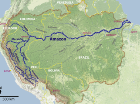 Amazon River tributaries mapping and hydrological system