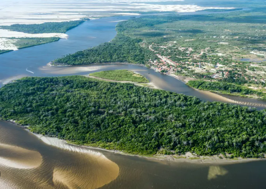 Lençóis Maranhenses aerial drone view geography overview