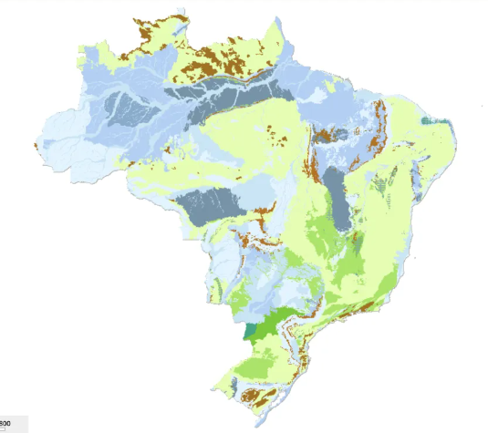Brazil hydrological network river density global comparison