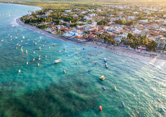 Bahia coastline coral reefs and tropical beach systems